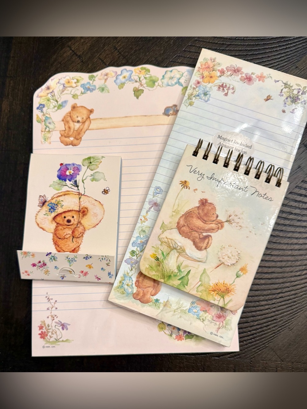 Vintage 1991 Hallmark “Mary’s Bears” Teddy Bear Stationary & Notepad Collection